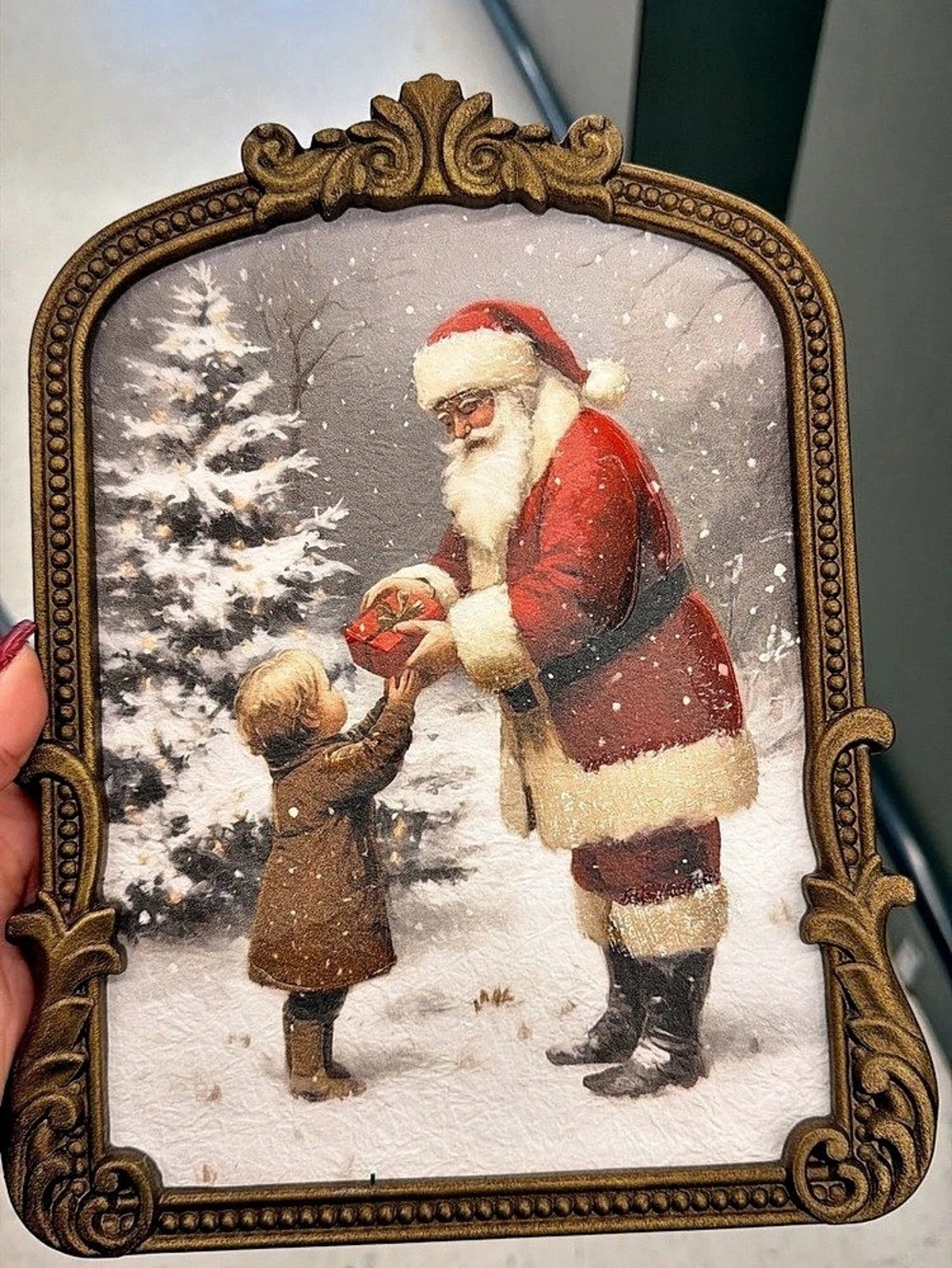 Santa Christmas Framed Holiday Decor